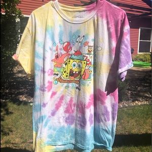 NWOT TYE DYE SPONGEBOB OVERSIZED T-SHIRT